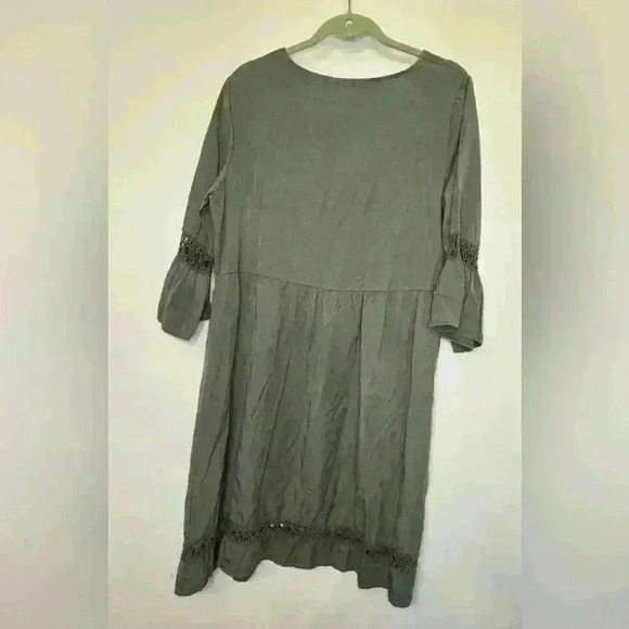 NWT Valentina Naldi 100% Tencel Boho Cottagecore crochet Dress size XL - Picture 8 of 9